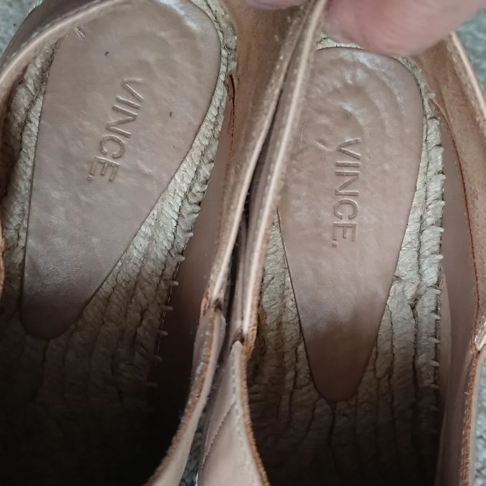 Vince Women's Rachael Leather Espadrille Flats size 8